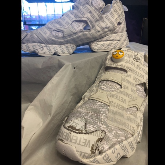 Vetements Logo Reebok White Emoji SIZE US 13 - Picture 14 of 14